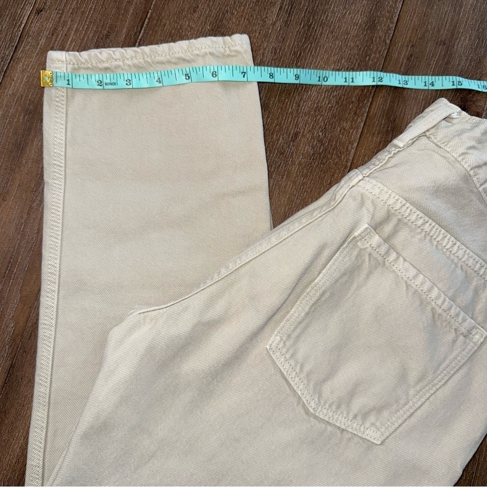 Old Navy Jean Slouchy High Rise Straight Leg 4 cream Tapered - Picture 3 of 9